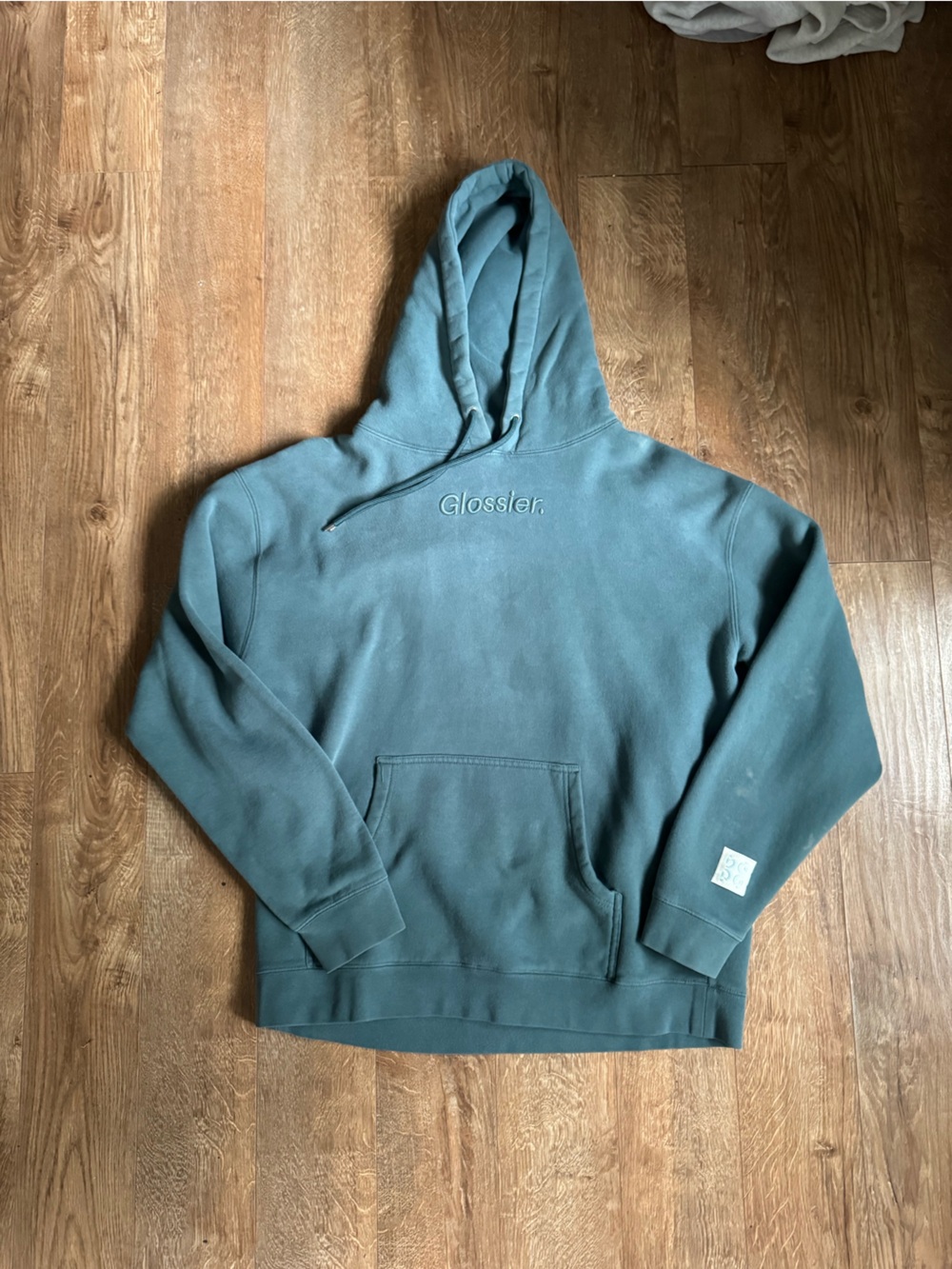Glossier Teal Kids Sweatpants & Joggers Style Hooded Pullover